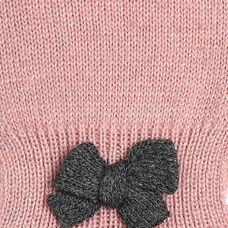 Girls Medium Pink Cap with Scarf image number null